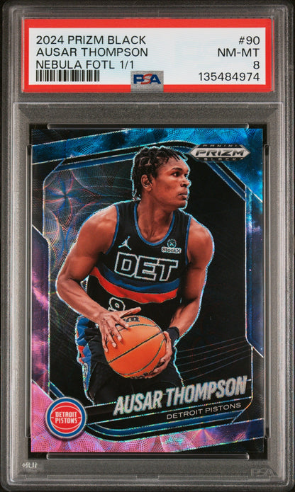 2024 Panini Prizm Black Nebula Fotl Ausar Thompson #90 /1 1/1 PSA 8