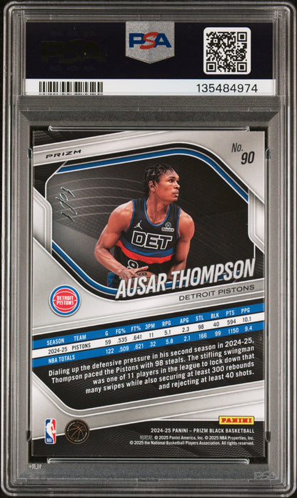 2024 Panini Prizm Black Nebula Fotl Ausar Thompson #90 /1 1/1 PSA 8