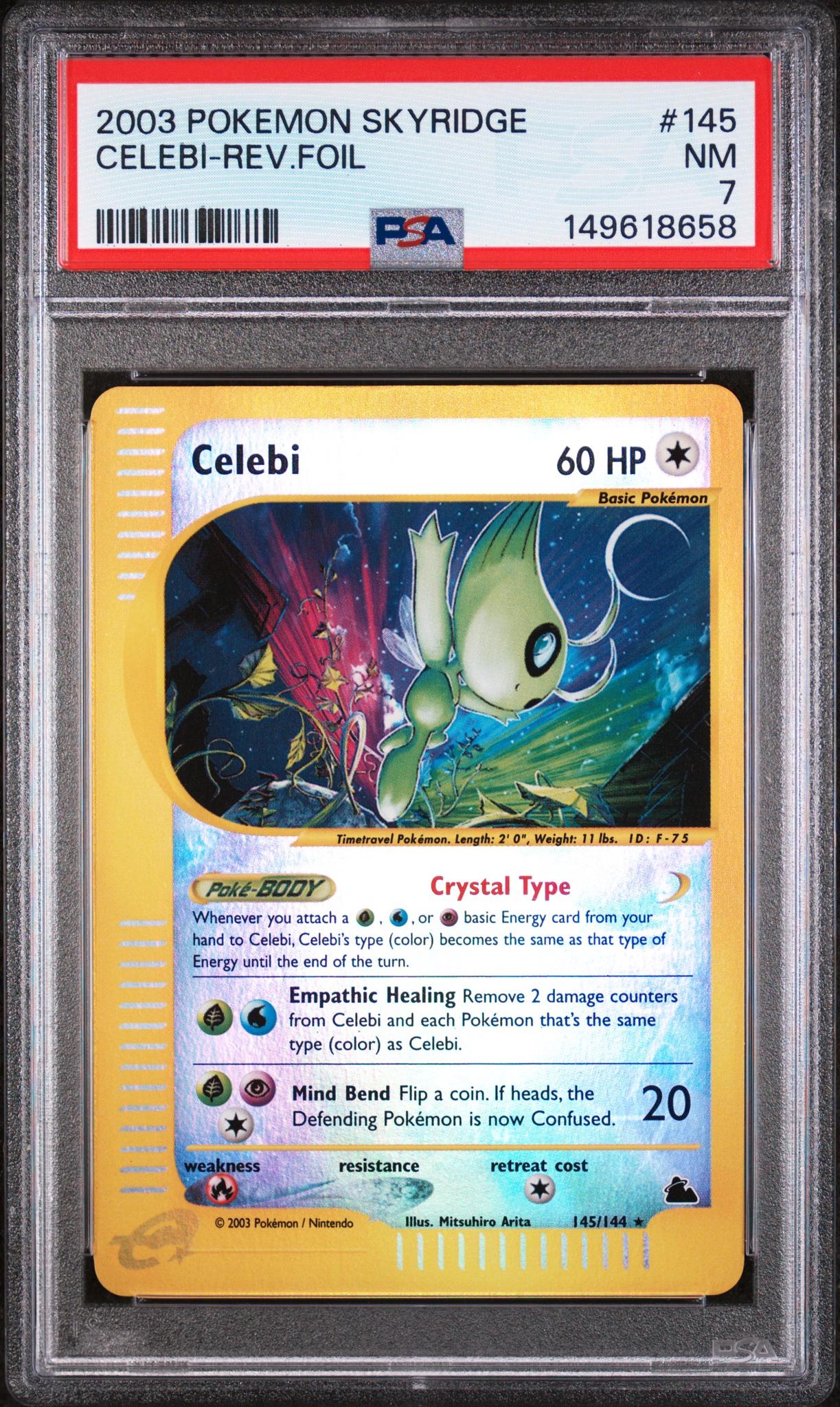 2003 Skyridge English Reverse Holo Celebi #145 PSA 7