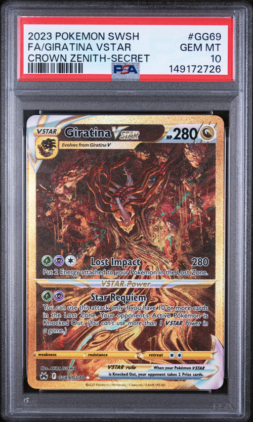 2023 Pokemon Sword and Shield Crown Zenith Secret Rare Giratina Vstar #GG69 PSA 10
