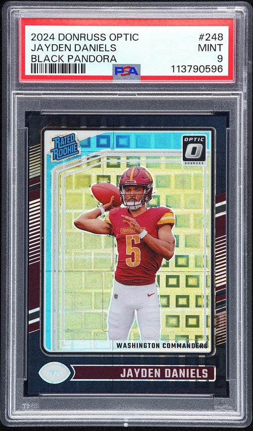 2024 Donruss Optic Rated Rookie Black Pandora Jayden Daniels #248 /25 PSA 9