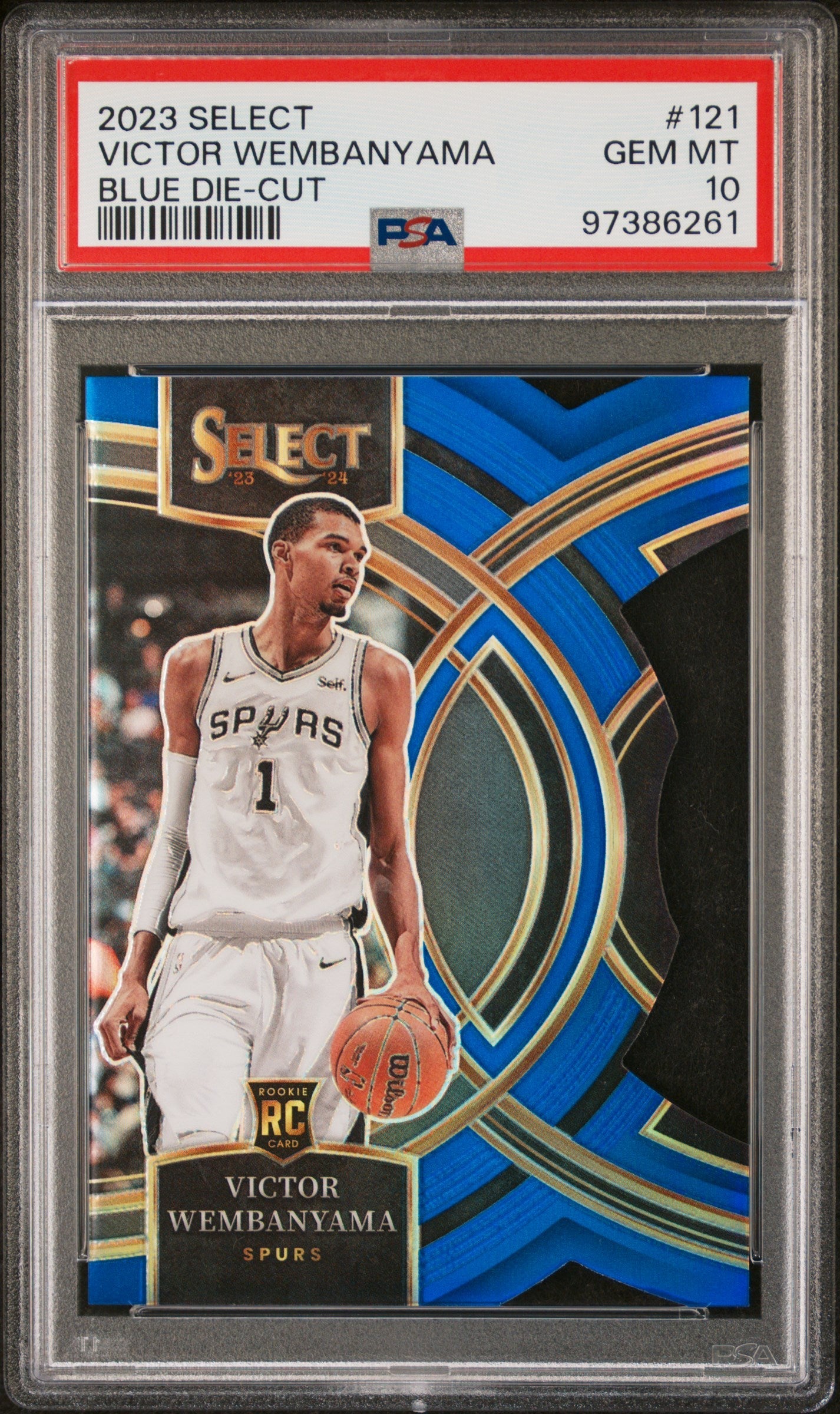 2023 Panini Select Blue Die-Cut Victor Wembanyama #121 /249 PSA 10