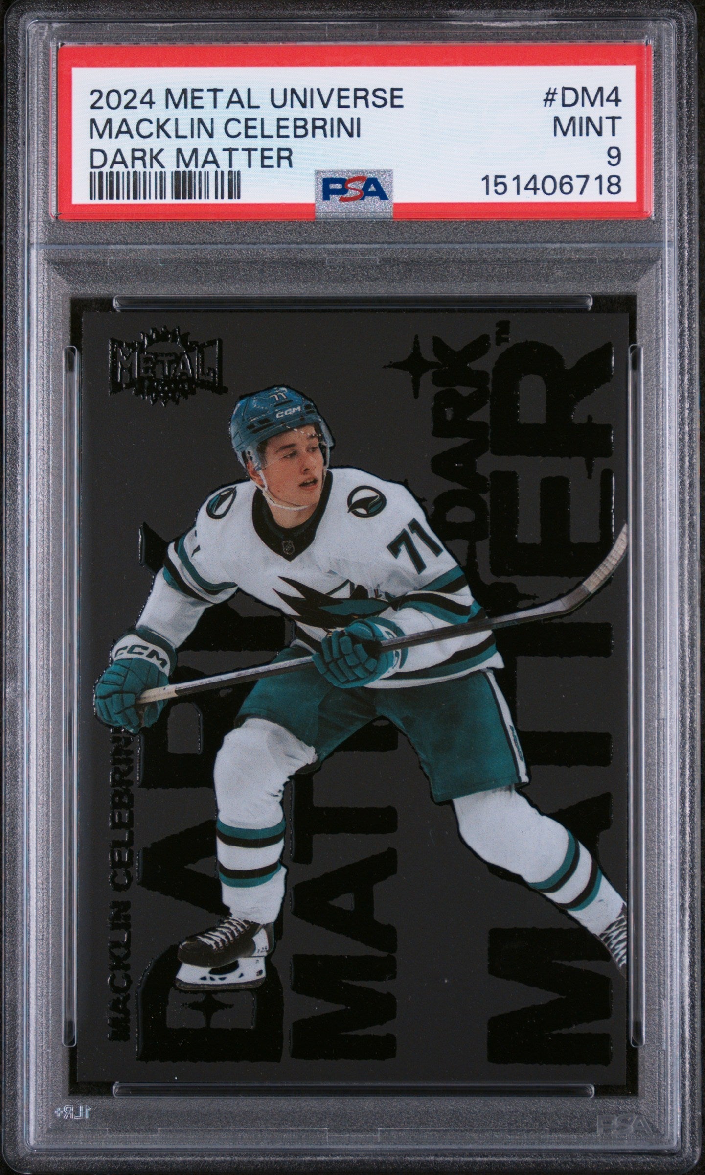 2024 Skybox Metal Universe Dark Matter Macklin Celebrini #DM4 PSA 9