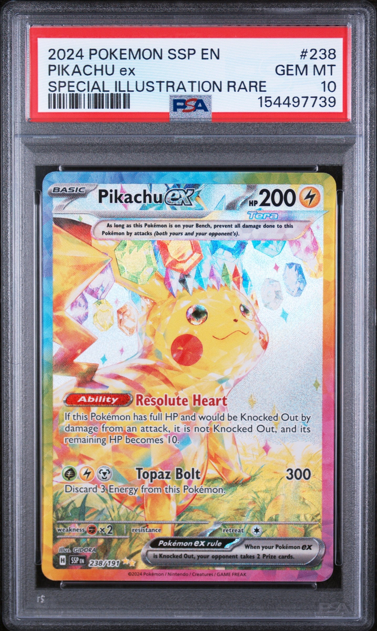2024 Pokemon Scarlet and Violet Surging Sparks Special Illustration Rare Pikachu Ex #238 PSA 10