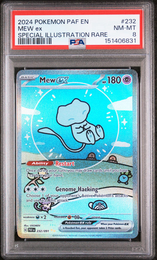 2024 Pokemon Scarlet and Violet Paldean Fates Special Illustration Rare Mew Ex #232 PSA 8