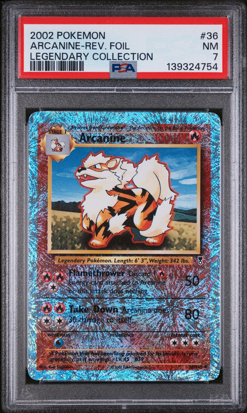 2002 Pokemon Legendary Collection Reverse Holo Arcanine #36 PSA 7 139324754