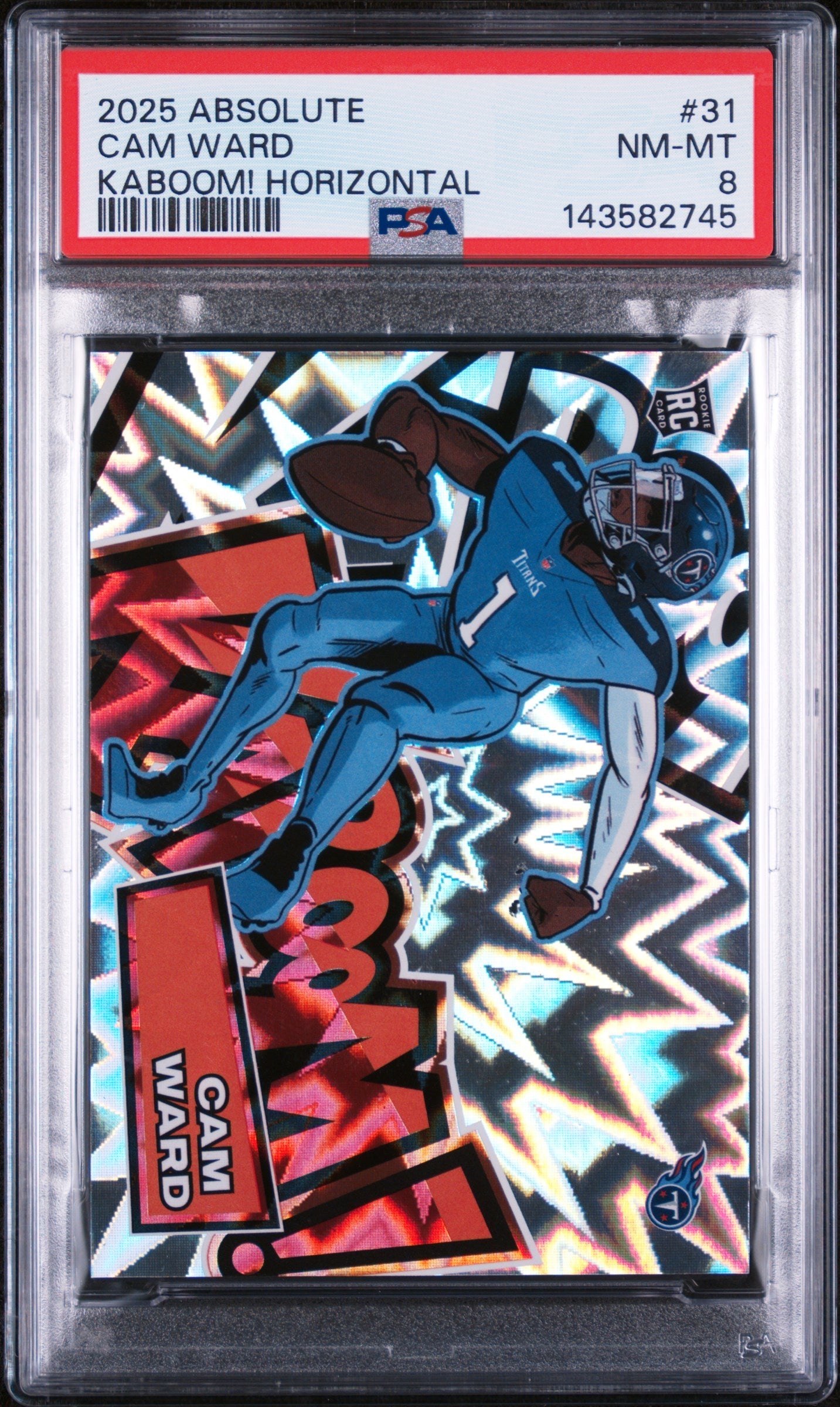 2025 Panini Absolute Kaboom! Horizontal Green Cam Ward #31 PSA 8
