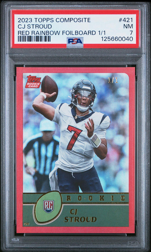 2023 Topps Composite Red Rainbow Foilboard 1/1 CJ Stroud #421 PSA 7