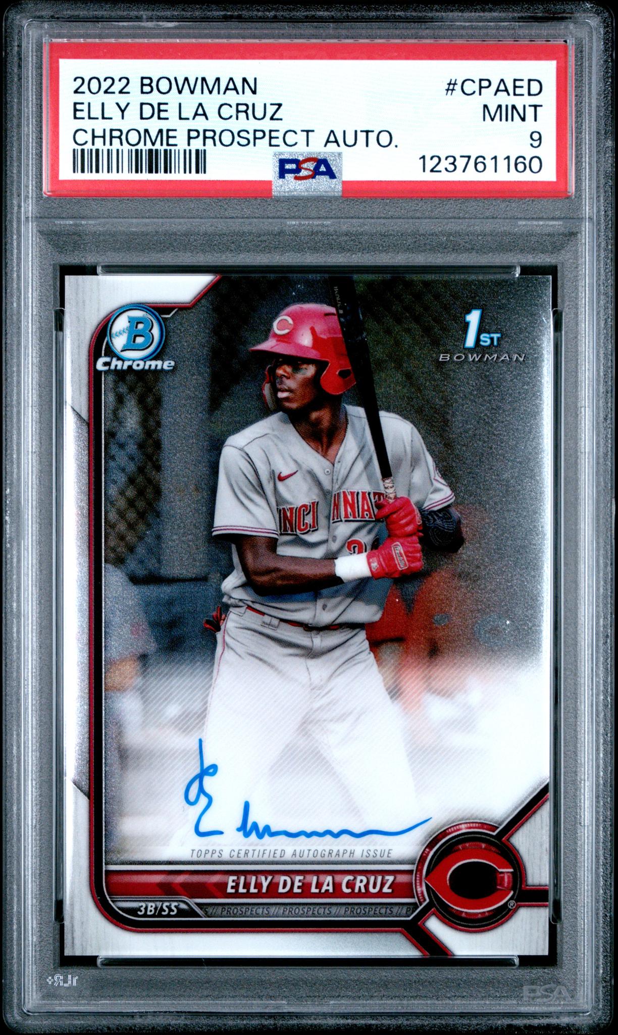 2022 Bowman Chrome Prospect Autograph Elly De La Cruz #CPAED PSA 9