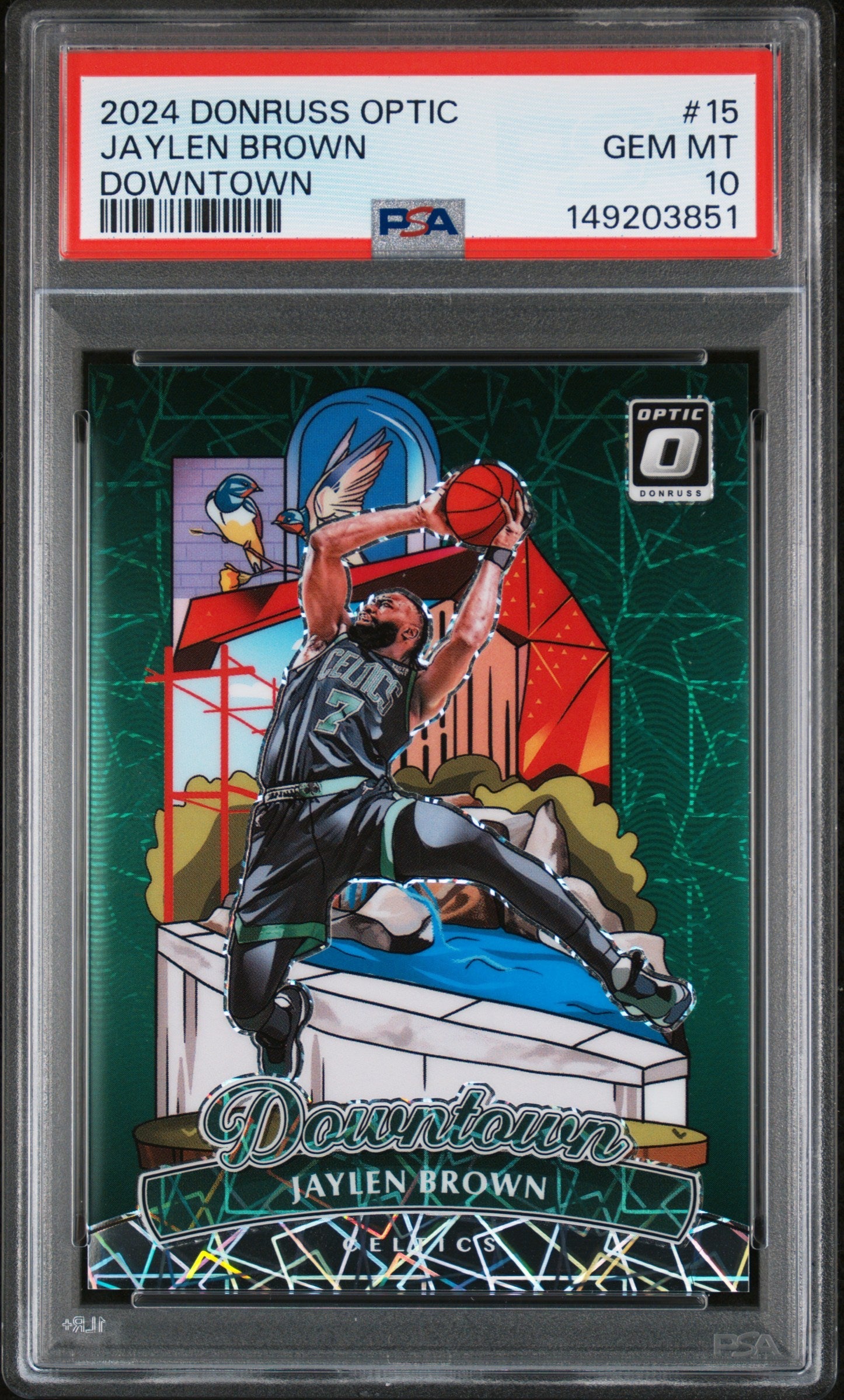 2024 Donruss Optic Downtown Jaylen Brown #15 PSA 10