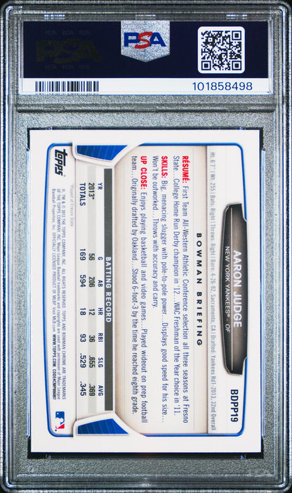 2013 Bowman Draft Picks and Prospects Chrome Aaron Judge #BDPP19 PSA 10