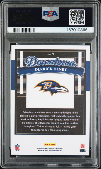 2025 Panini Donruss Downtown Derrick Henry #3 PSA 10