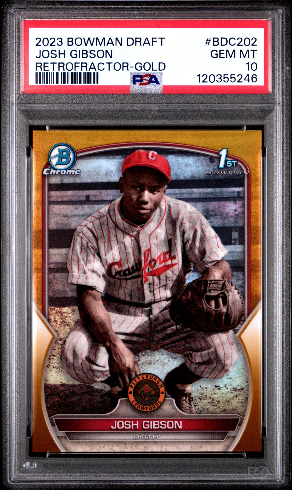 2023 Bowman Draft Chrome Retrofractor Gold Refractor Josh Gibson #BDC202 /50 PSA 10