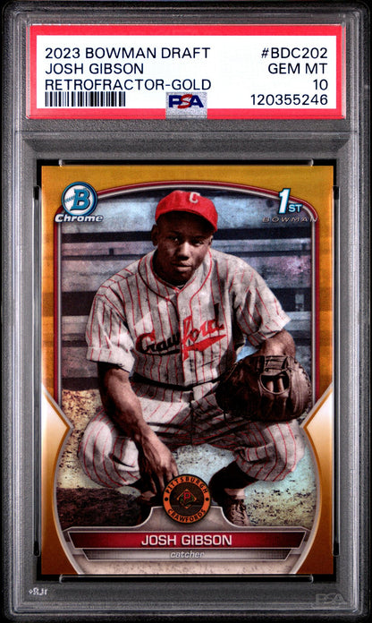2023 Bowman Draft Chrome Retrofractor Gold Refractor Josh Gibson #BDC202 /50 PSA 10