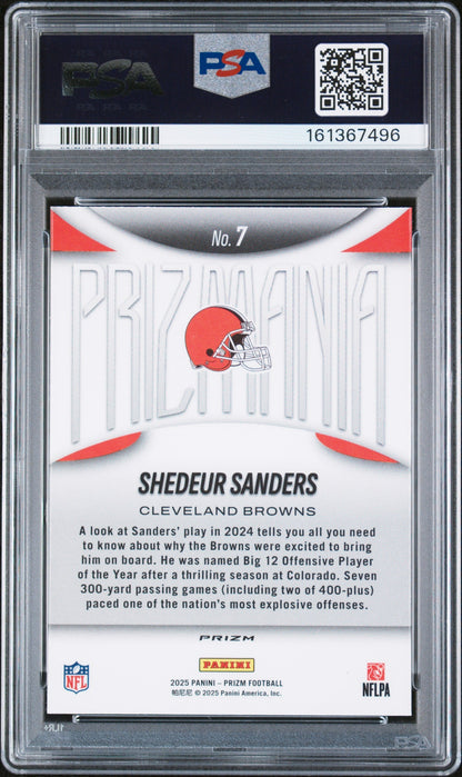 2025 Panini Prizm Prizmania Shedeur Sanders #7 PSA 9