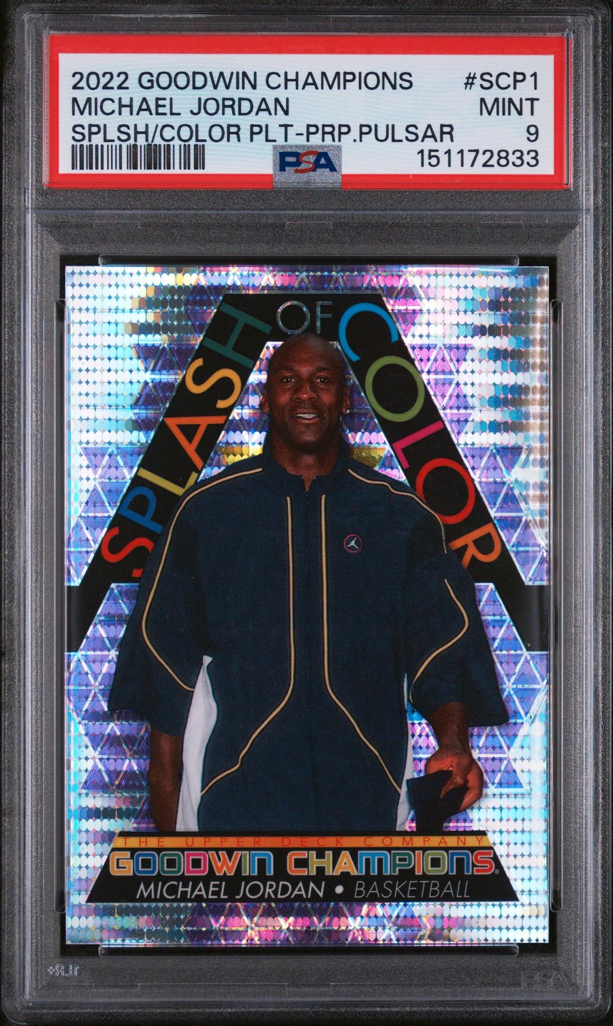 2022 Upper Deck Goodwin Champions Splash of Color Platinum Purple Pulsar Michael Jordan #SCP1 /23 PSA 9 151172833
