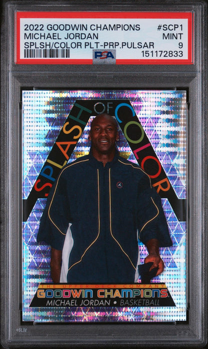 2022 Upper Deck Goodwin Champions Splash of Color Platinum Purple Pulsar Michael Jordan #SCP1 /23 PSA 9 151172833