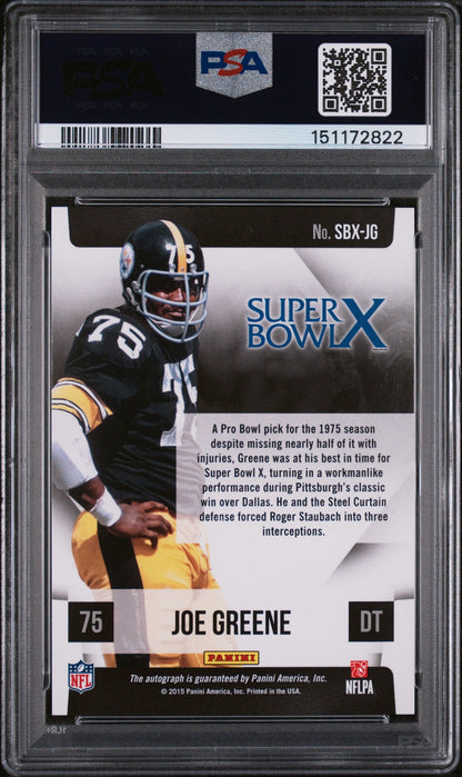 2015 Panini Certified Super Bowl Signatures Joe Greene #SBX-JG /25 PSA 10