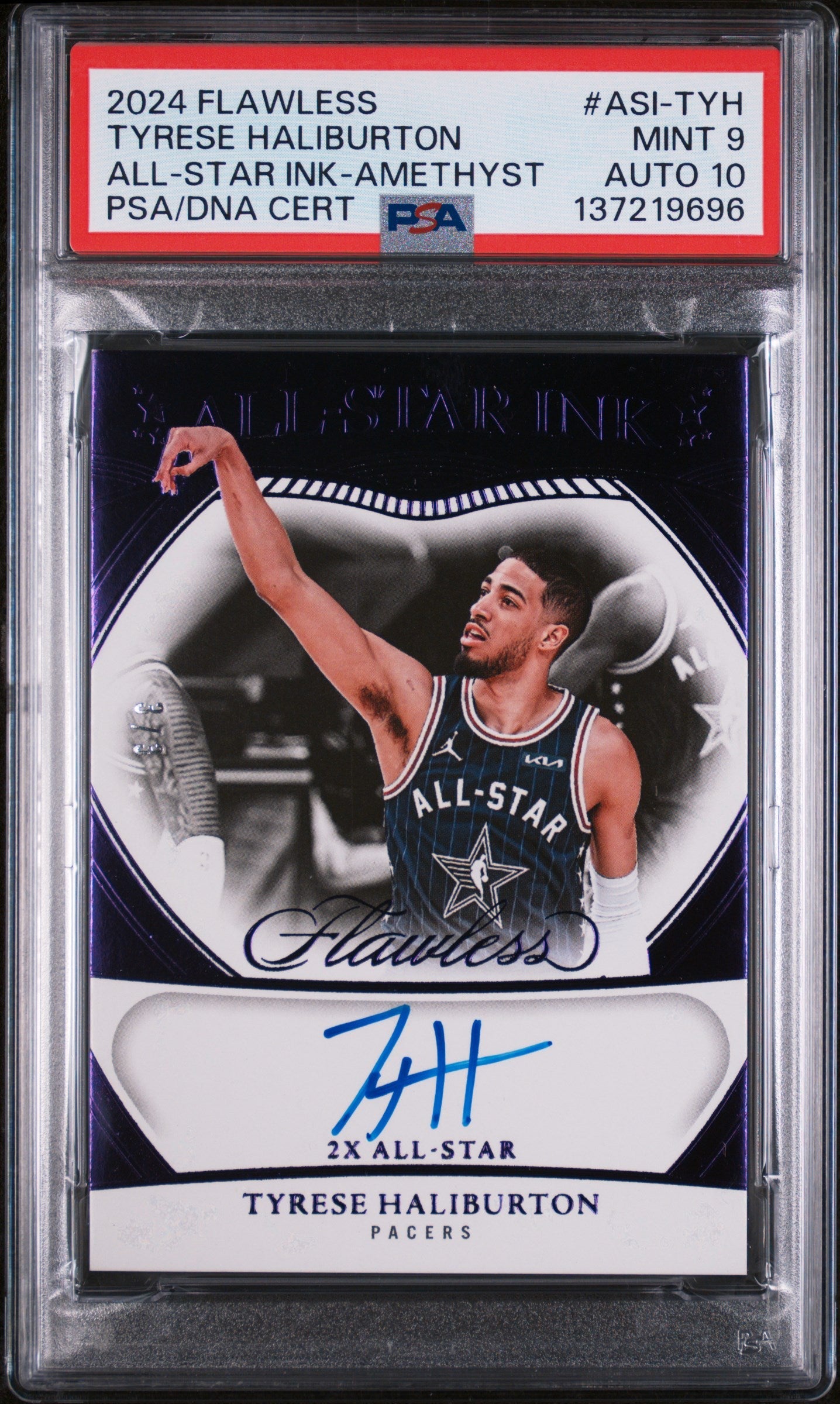 2024 Panini Flawless All-Star Ink Amethyst Tyrese Haliburton #ASI-TYH PSA 9
