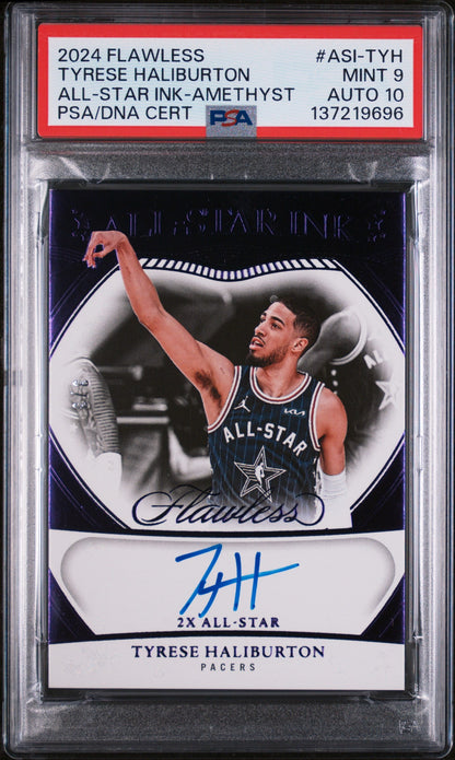 2024 Panini Flawless All-Star Ink Amethyst Tyrese Haliburton #ASI-TYH PSA 9