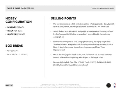 2022-23 Panini One & One Basketball Hobby Box