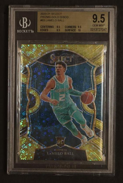 2020 Panini Select Disco Gold Prizm Lamelo Ball #63 /10 BGS 9.5