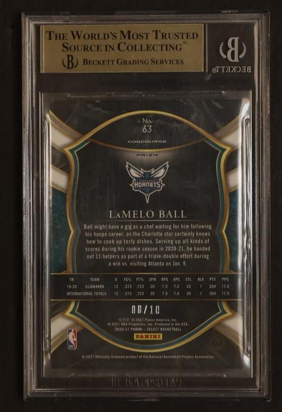 2020 Panini Select Disco Gold Prizm Lamelo Ball #63 /10 BGS 9.5