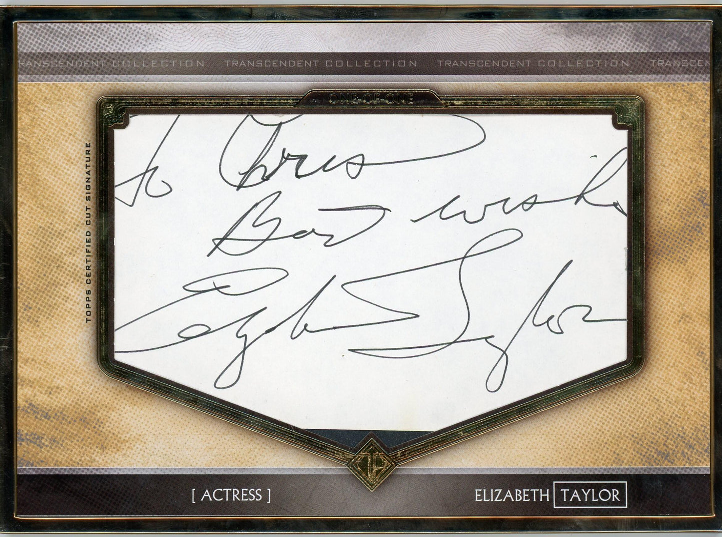 2020 Topps Transcendent Collection TCS-ET Elizabeth Taylor Transcendent Collection Auto