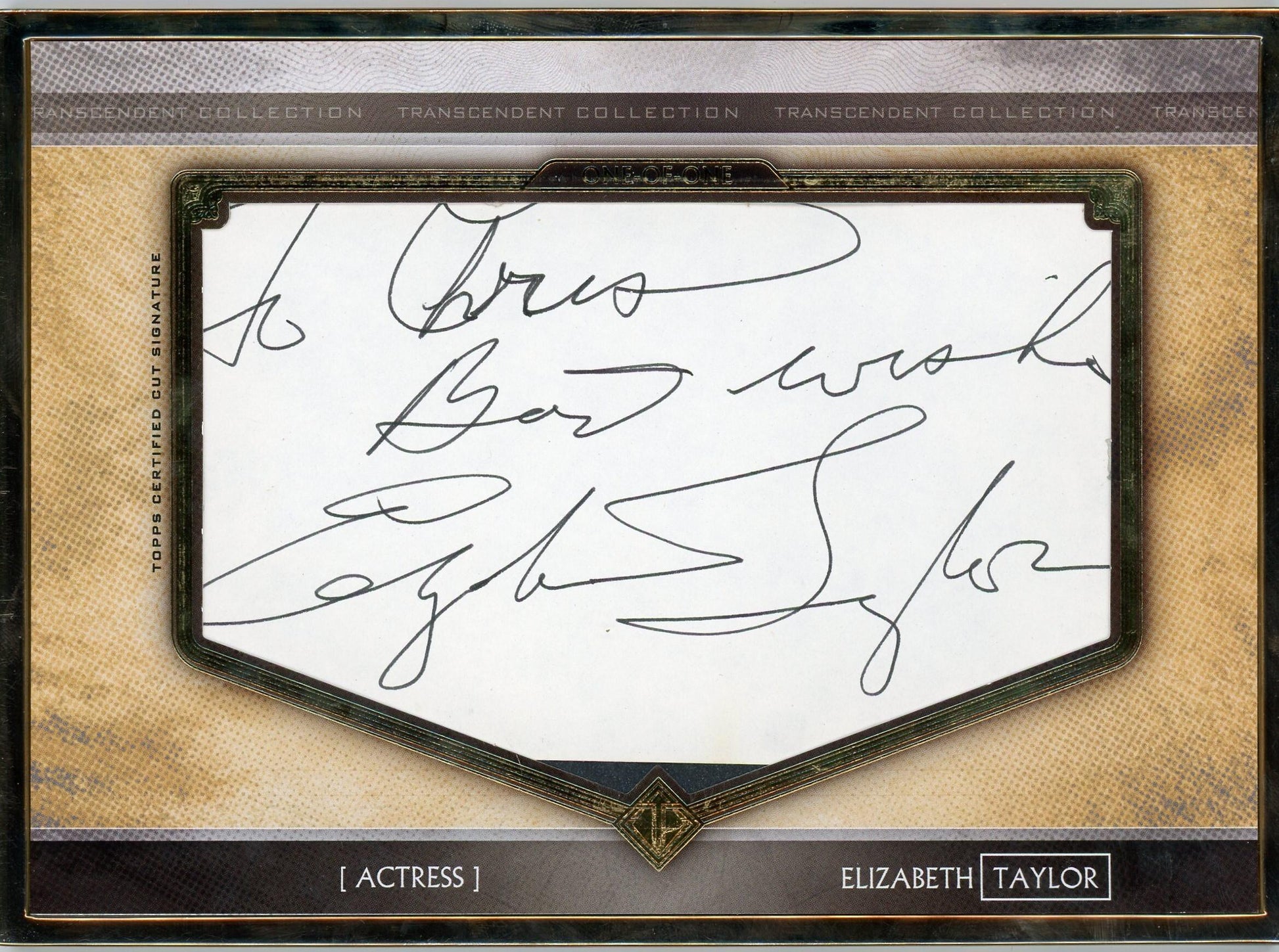 2020 Topps Transcendent Collection TCS-ET Elizabeth Taylor Transcendent Collection Auto