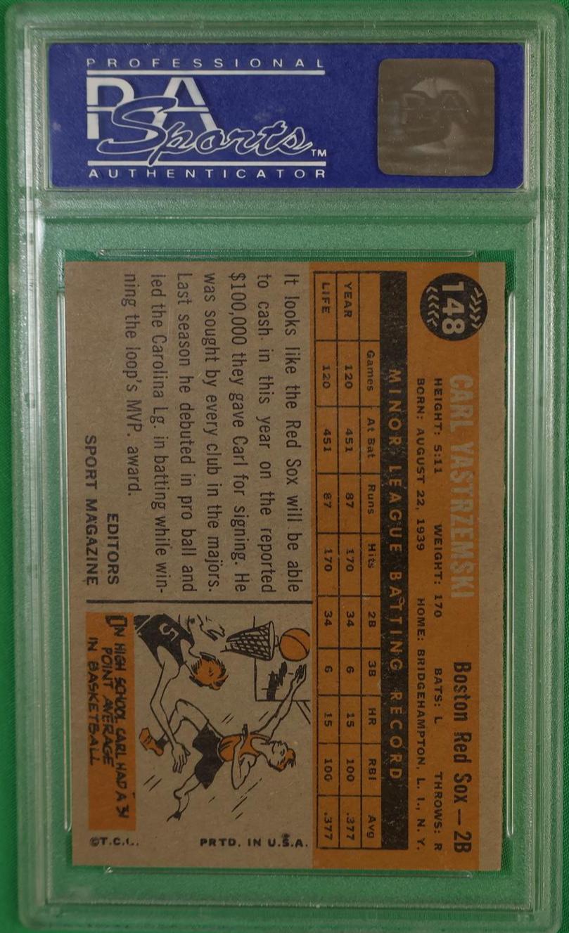1960 Topps Rookie Star Carl Yastrzemski #148 PSA 8 08011887