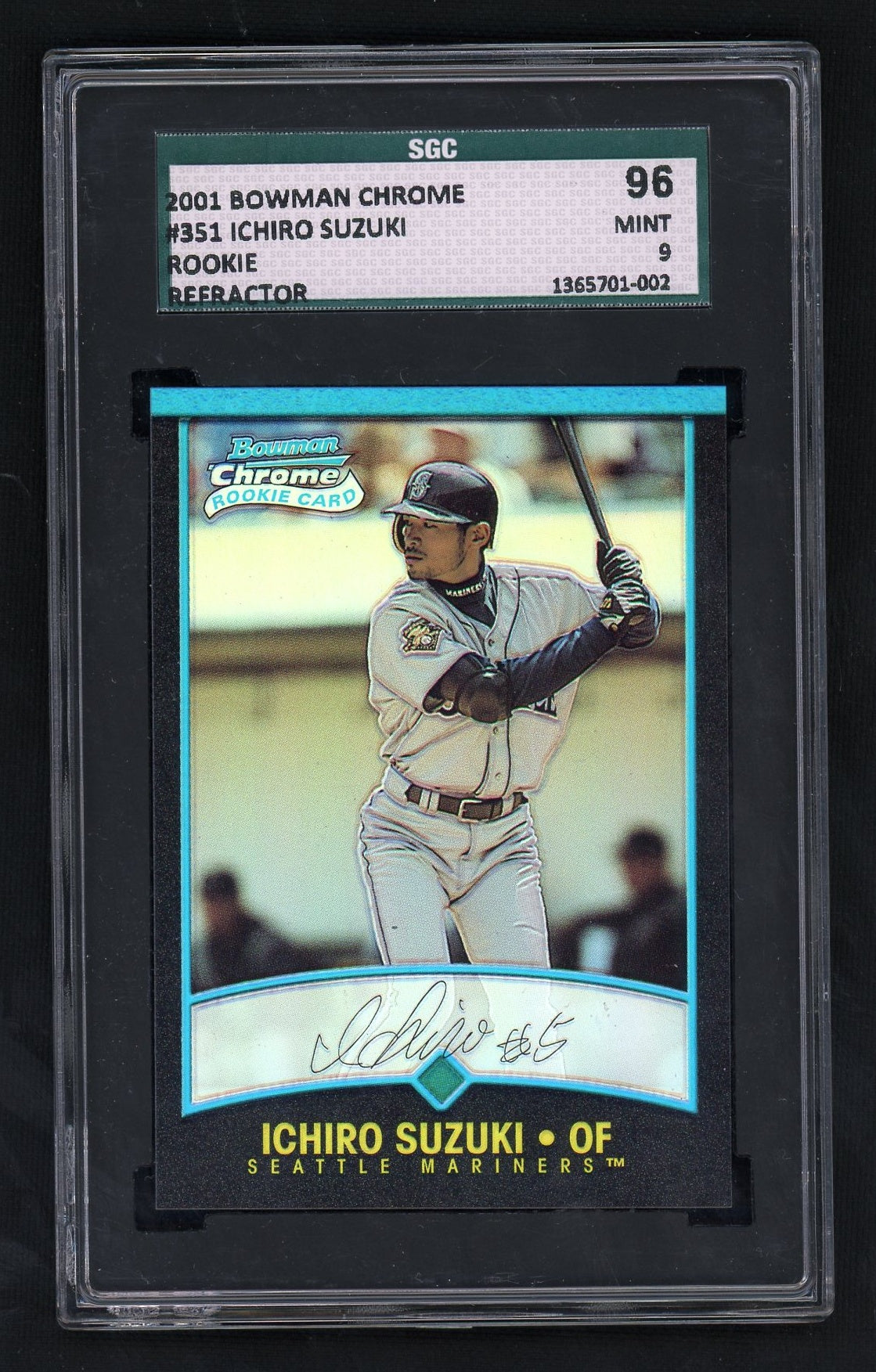 2001 Bowman Chrome Refractor Ichiro Suzuki #351 SGC 9