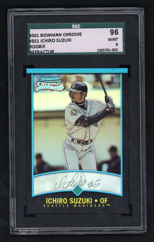 2001 Bowman Chrome Refractor Ichiro Suzuki #351 SGC 9
