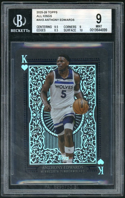 2025 Topps All Kings Anthony Edwards #AK5 /50 BGS 9