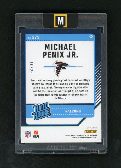 2024 Panini Donruss 279 Michael Penix Jr. Rated Rookie Prizm Rookie /25 Atlanta Falcons