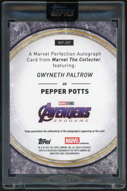 2025 Topps Marvel The Collector Pepper Potts #MP-GP Perfection Purple Auto /15