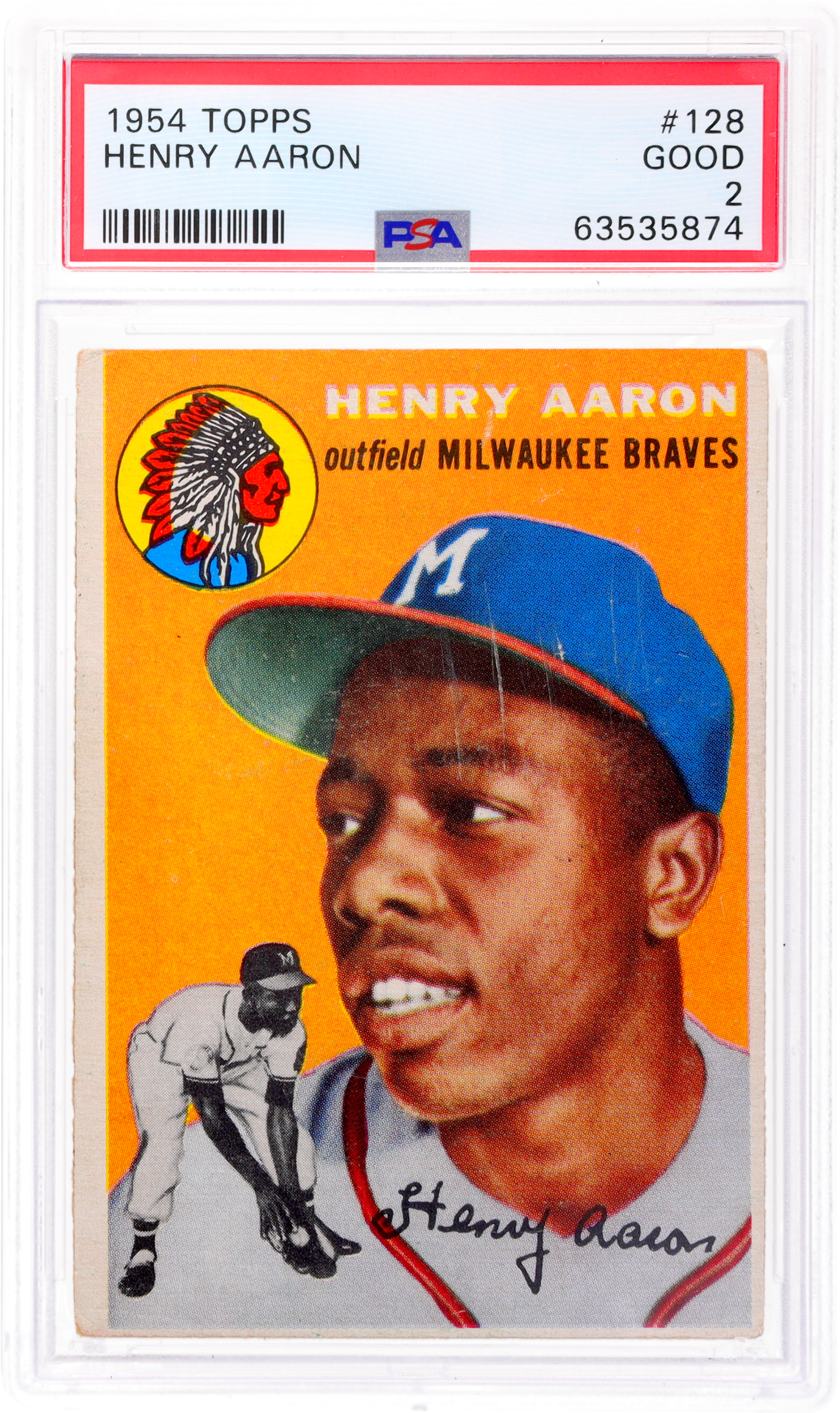 1954 Topps Hank Aaron #128 PSA 2