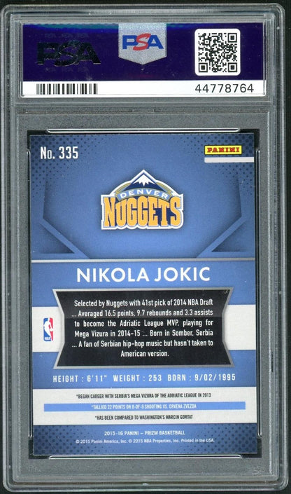 2015 Panini Prizm Nikola Jokic #335 PSA 10