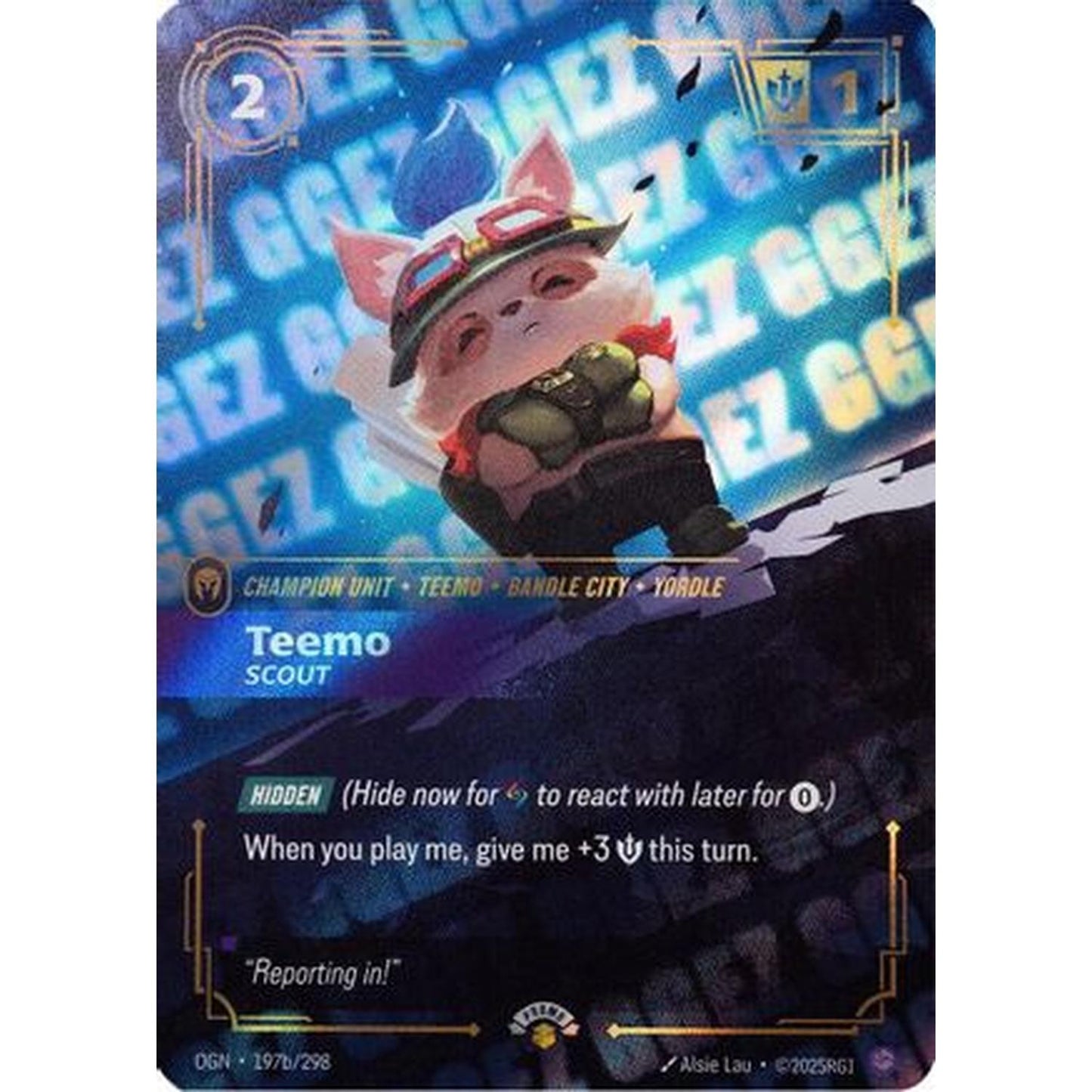 Teemo - Scout (GG EZ) (197b/298) [Riftbound Organized Play Promotional Cards] Foil