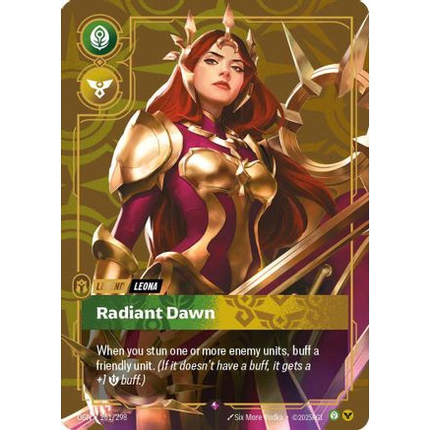 Leona - Radiant Dawn (Metal) (261/298) [Riftbound Organized Play Promotional Cards] Foil