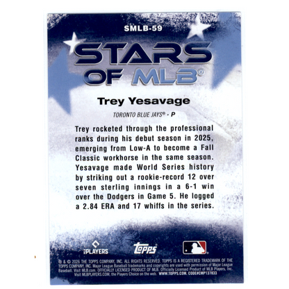 2026 Topps Stars of MLB Trey Yesavage #SMLB-59 Red