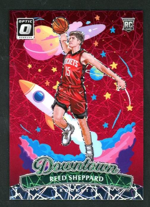 2022 Panini Donruss Optic 19 Reed Sheppard Downtown Prizm Rookie VG Houston Rockets