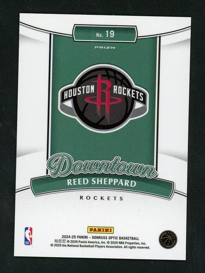 2022 Panini Donruss Optic 19 Reed Sheppard Downtown Prizm Rookie VG Houston Rockets