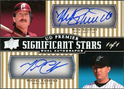 2008 Upper Deck Premier Mike Schmidt & Miguel Cabrera Significant Stars Auto 1/1