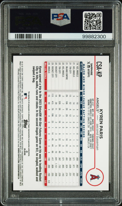 2024 Topps Chrome Sapphire Red Kyren Paris #CSA-KP RC Auto /5 PSA 10