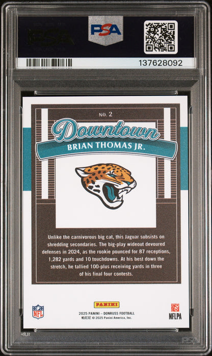 2025 Donruss Downtown Brian Thomas Jr. #2 PSA 10