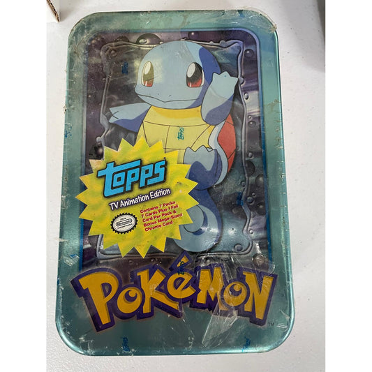 Squirtle - 1999 Topps TV Animation Edition Tin - Pokemon Vintage - Sealed (Torn Shrink)