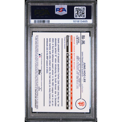 2024 Topps Chrome Update Chrome RC Auto Jung Hoo Lee GRN Ylw Lava Lamp PSA 10
