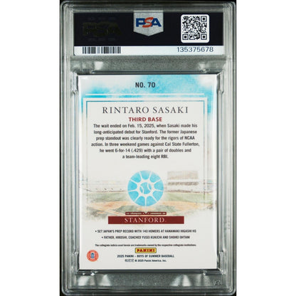 2025 Panini Boys Of Summer Rintaro Sasaki #70 Emerald PSA 9