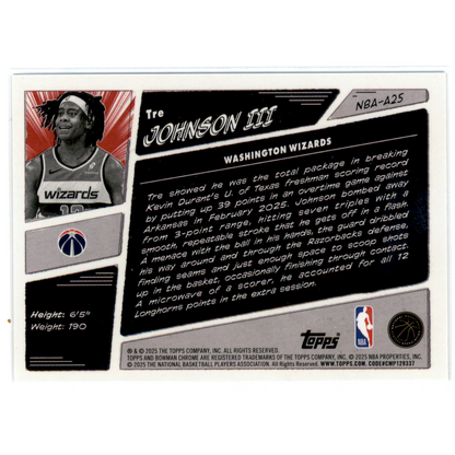 2025 Topps Bowman Anime Tre Johnson III #NBA-A25