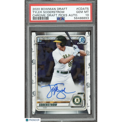 2020 Bowman Draft Chrome Draft Picks Autographs Tyler Soderstrom #CDATS Autograph PSA 10